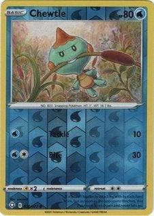 Chewtle 026/072 reverse holo shining fates, Ophalen of Verzenden, Nieuw, Losse kaart, Foil