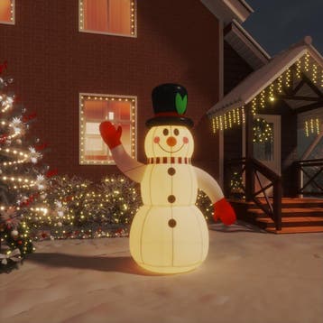 vidaXL Sneeuwpop opblaasbaar met LEDs 120 cm, Diversen, Kerst, Verzenden, Nieuw