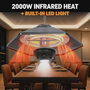 2000W Plafond Terrasverwarmer met LED Licht - Infrarood Verw, Verzenden, Nieuw