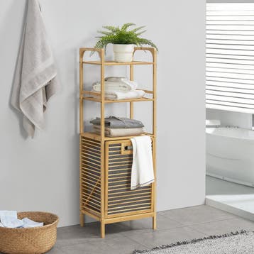 [en.casa] Wasmand Tidaholm bamboe met 2 planken 118x39,5x30,, Verzenden, Nieuw