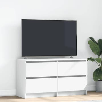 vidaXL Tv-meubel 100x35x54 cm bewerkt hout wit, Huis en Inrichting, Minder dan 50 cm, Verzenden, Nieuw, Minder dan 100 cm
