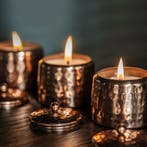 Veda 3-geurkaarsenset koper met deksel Vata-Pitta-Kapha –, Ophalen of Verzenden, Nieuw