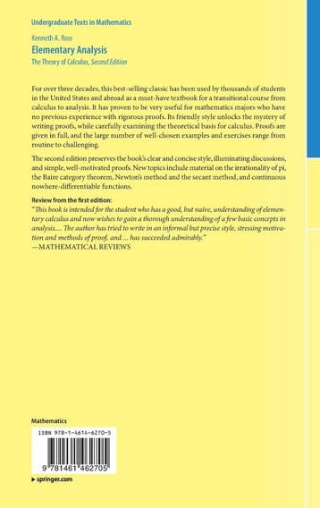 Elementary Analysis / Undergraduate Texts in Mathematics, Verzenden, Gelezen, Kenneth A. Ross