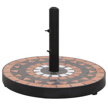 vidaXL Parasolvoet rond 12 kg terracotta wit, Verzenden, Nieuw, Parasolvoet