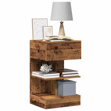 vidaXL Nachtkastje 40x35x65 cm bewerkt hout oud houtkleurig, Minder dan 45 cm, Verzenden, Nieuw, 55 tot 70 cm