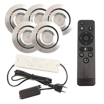5 kantelbare veranda spots Rona, IP44, met aansluitset en, Ophalen of Verzenden, Nieuw