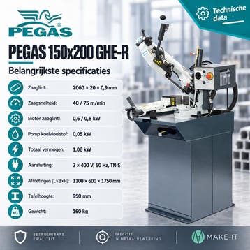 Bandzaag Pegas-Gonda 150x200mm, Ophalen of Verzenden