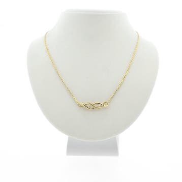Gouden collier met vaste hanger (Ketting), Ophalen of Verzenden, Gebruikt, Overige kleuren, Goud
