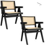 Eetkamerstoel Lizzy met Weens vlechtwerk in boho-stijl - zwa, Verzenden, Nieuw