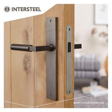 Intersteel Deurkruk Bau-Stil op schild blind - antraciet, Verzenden, Nieuw
