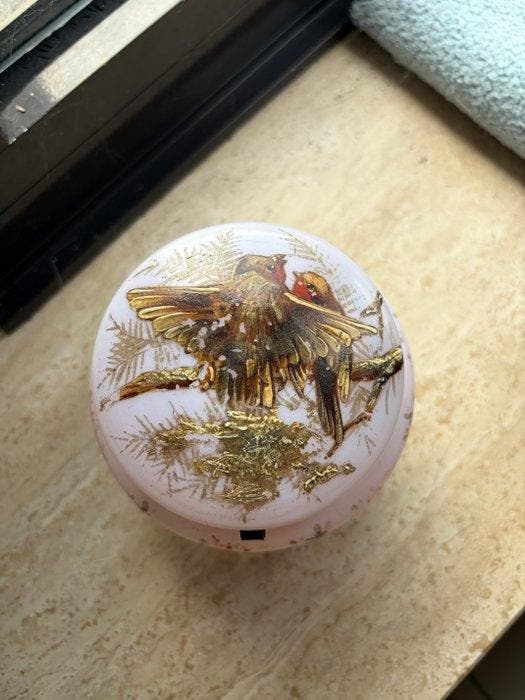 Sieradendoos - Opaline glas, Antiek en Kunst, Antiek | Glas en Kristal