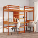 vidaXL Hoogslaper zonder matras massief grenenhout wasbruin, Verzenden, Nieuw, Bruin, Hout