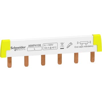 Schneider Acti9 Enkel Fase 100A Busbar 6 Module - A9XPH106, Verzenden, Nieuw, Overige typen