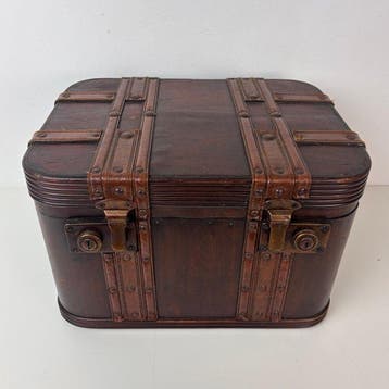 Kist - Houten reis kist / opbergkist Victoriaanse stijl, 20e, Antiek en Kunst