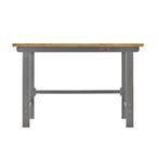 Werkbank grijs 150 cm met hardhouten blad en, Ophalen of Verzenden, Nieuw