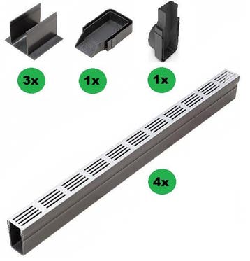 ACO Slimline Startpakket Blank Aluminium 4 meter met, Ophalen of Verzenden, Nieuw