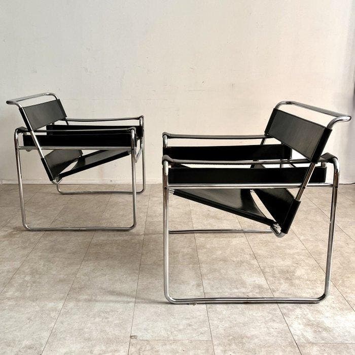 Gavina - Marcel Breuer - Fauteuil (2) - Wassily Stoel -, Antiek en Kunst, Kunst | Designobjecten