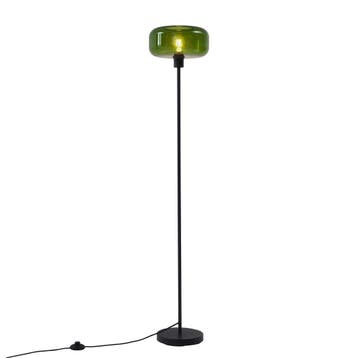 Retro vloerlamp zwart met groen glas - Bizle, Huis en Inrichting, Lampen | Vloerlampen, Verzenden, Nieuw, Glas, Retro