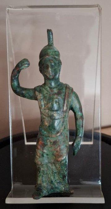 Oud-Romeins Brons, Minerva Goddess Beeldje - 8.5 cm