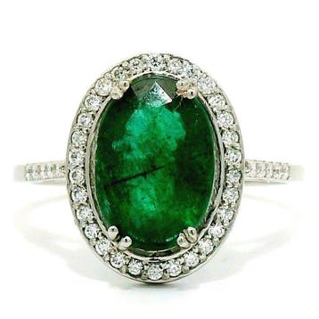 Ring Platina - 2.36ct. tw. Smaragd - Diamant, Sieraden, Tassen en Uiterlijk, Ringen, Nieuw