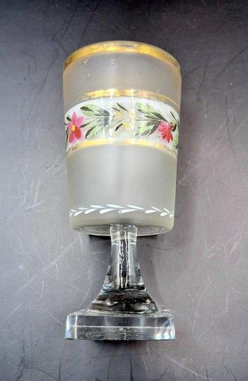 Biedermeier Fussbecher Anfang 19.Jhr. - Wijnglas - Glas,, Antiek en Kunst, Antiek | Glas en Kristal