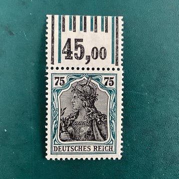 Duitse Rijk 1918 - Germania 75Pf met OR gekeurd Buhler - MNH, Gestempeld