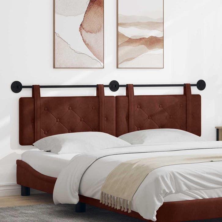 vidaXL Hangend hoofdbord Glanzend Bruin Antiek PU, Huis en Inrichting, Slaapkamer | Bedden, Nieuw, Overige materialen, Verzenden