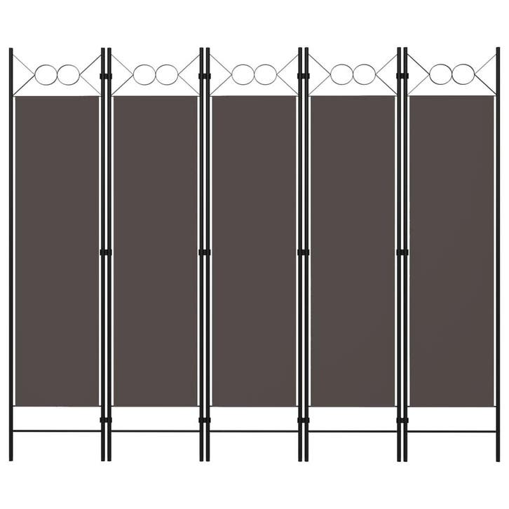 vidaXL Kamerscherm met 5 panelen 200x180 cm antraciet, Huis en Inrichting, Woonaccessoires | Kamerschermen, Nieuw, Verzenden
