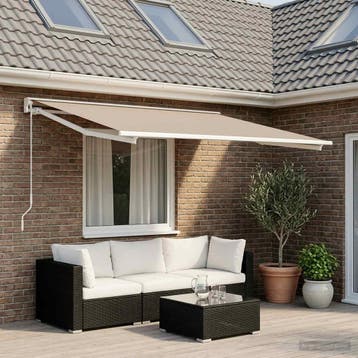 vidaXL Vervangingsdoek voor zonnescherm Beige 450 × 350 cm, Verzenden, Nieuw