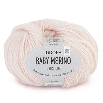 DROPS Baby Merino Uni Colour - 44 poeder - Wol Garen, Ophalen of Verzenden, Nieuw
