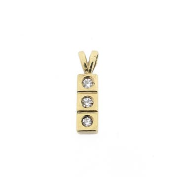 Gouden hanger met zirconia (Hanger of bedel), Ophalen of Verzenden, Gebruikt, Goud, Overige merken
