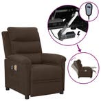 vidaXL Massagestoel elektrisch verstelbaar stof donkerbruin, Sport en Fitness, Massageproducten, Verzenden, Nieuw