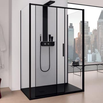 Douchecabine Lacus Torcello Aluminium Helder Glas Zwart, Ophalen of Verzenden, Nieuw, Douche