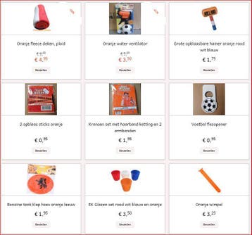 Oranje gadgets - WK voetbal- Oranje  - rood wit blauw, Verzenden, Nieuw, Versiering, Oranje of Koningsdag