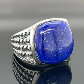 Zilver - Ring - lapis lazuli