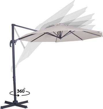 2dekans | VONROC Zweefparasol – Kantelbaar & Incl., Ophalen of Verzenden, Zo goed als nieuw