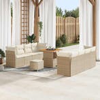 vidaXL Tuin Sofa Set met kussen 11 pcs beige en crèmekleurig, Verzenden, Nieuw, Rotan