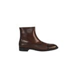 TESTONI - 8 UK - 42 IT - Piuma Brown Ankle Boot Shoes Calf, Nieuw