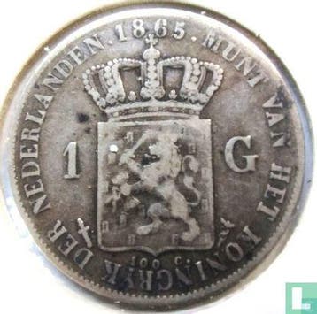 Nederland 1 gulden 1865, Verzenden, Overige waardes, Losse munt, Goud