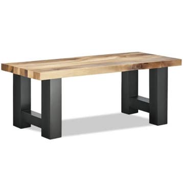 Bank | Hout/Staal | Hout (Mango) | Zwart Frame | Indoor |, Verzenden, Nieuw in verpakking