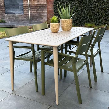 *WOONWINKEL* Lavis Linde Tuintafel 140 X 78 Khaki, Tuin en Terras, Verzenden, Nieuw