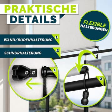Klemluifel - Balkon luifel - Verticale luifel - 180x250 cm -, Verzenden, Zo goed als nieuw
