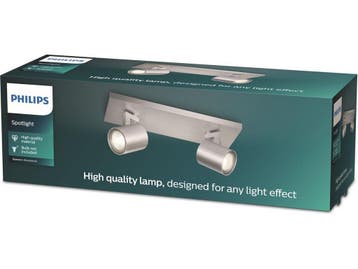 Philips Runner - Opbouwspot - 2x draaibare GU10 - Zilver, Huis en Inrichting, Verzenden, Nieuw
