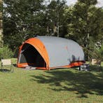 vidaXL Tunnel tent met dak Grijs en Oranje 410 x 285 x 198, Caravans en Kamperen, Tenten, Verzenden, Nieuw