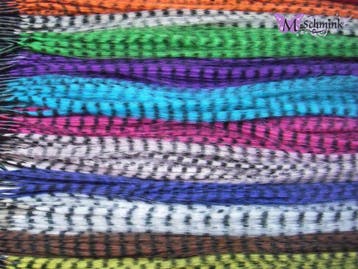 120 Hair Feathers (synthetisch) + 120 ringetjes haar veren, Ophalen of Verzenden, Nieuw, Pruik of Haarverlenging