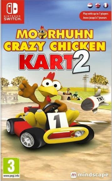 Moorhuhn Crazy Chicken Kart 2 Switch Morgen in huis!, 1 speler, Ophalen of Verzenden, Zo goed als nieuw, Vanaf 3 jaar