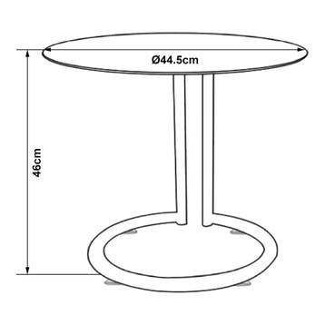 Bijzettafel Ylivieska rond 46x45 cm chroom en brons glas [en, Huis en Inrichting, Tafels | Bijzettafels, Verzenden, Nieuw