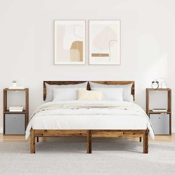 vidaXL Nachtkastje 2 st Oudhout 35 x 32 x 68,5 cm Bewerkt, Minder dan 45 cm, Verzenden, Nieuw, 55 tot 70 cm