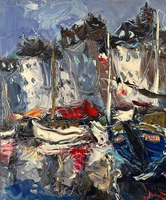 Ludovic Labbé (1978) - Honfleur, Antiek en Kunst, Kunst | Schilderijen | Modern