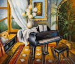 French School (XX) - Interior with piano